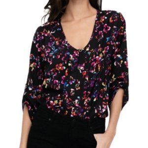 Yumi Kim Lizzie Top in Butterfly - Size 8 - V-Neck, Adjustable Sleeves